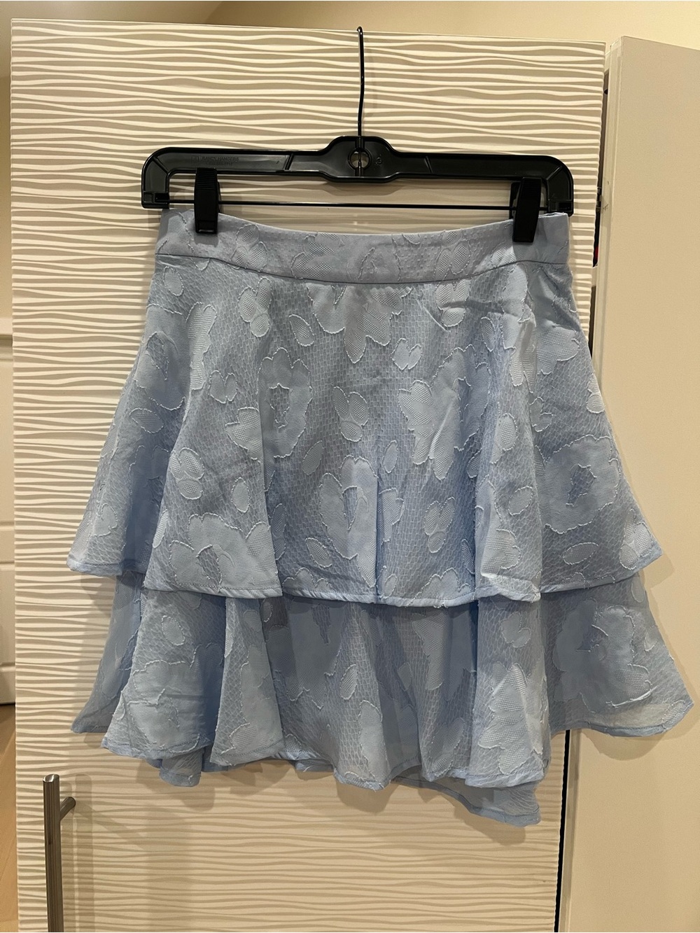Lucy Paris Light Blue Floral Tiered Skirt
